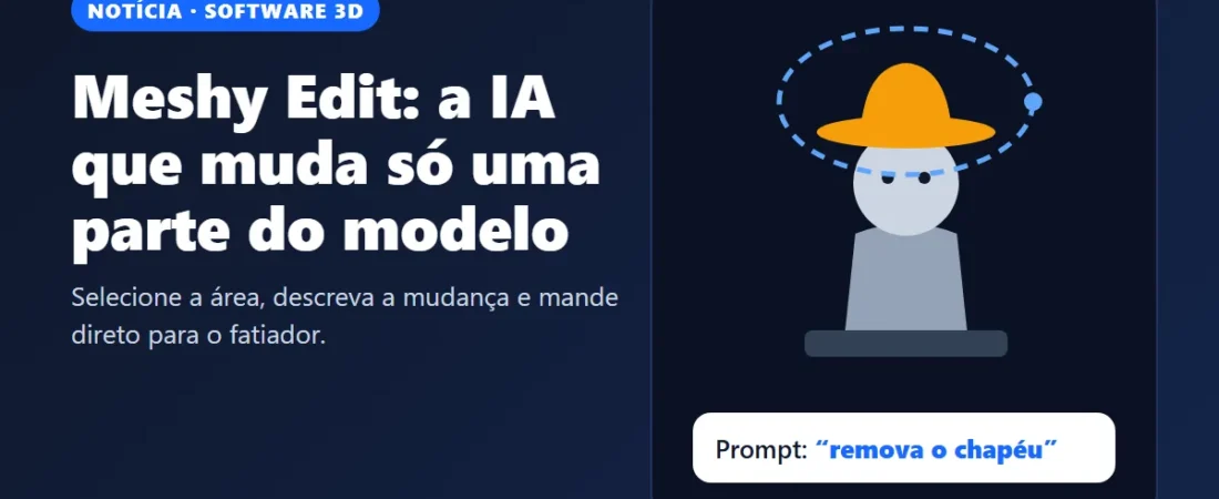 Meshy Edit: nova IA muda só uma parte do modelo 3D antes de imprimir